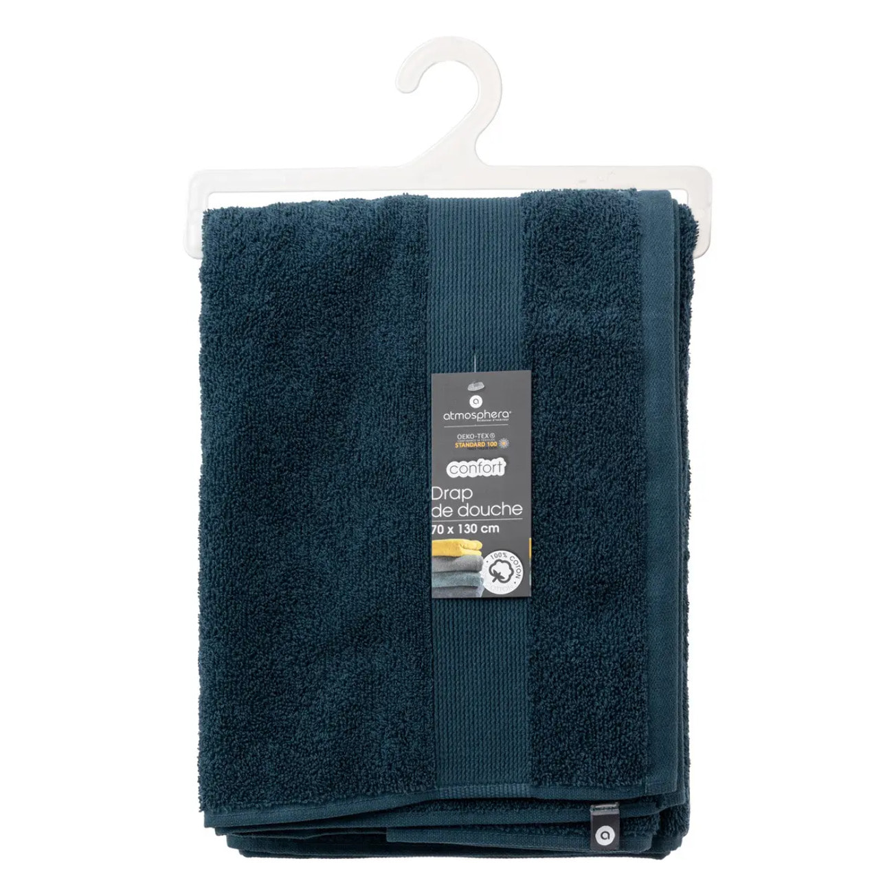 Drap de douche "Praia" en coton 70x130cm bleu égéen