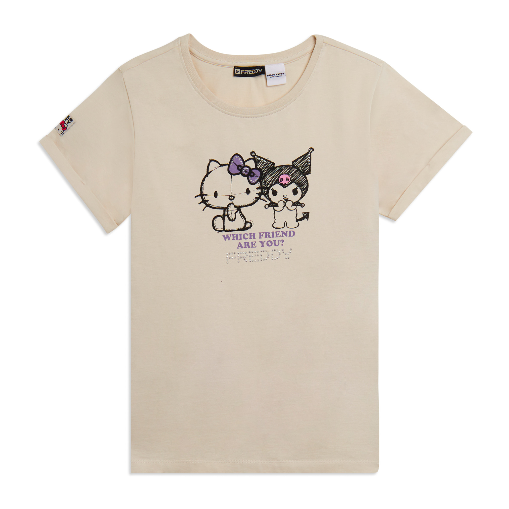 T-shirt Hello Kitty & Kuromi con stampa frontale