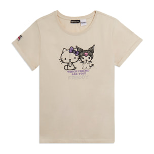 T-shirt Hello Kitty & Kuromi con stampa frontale