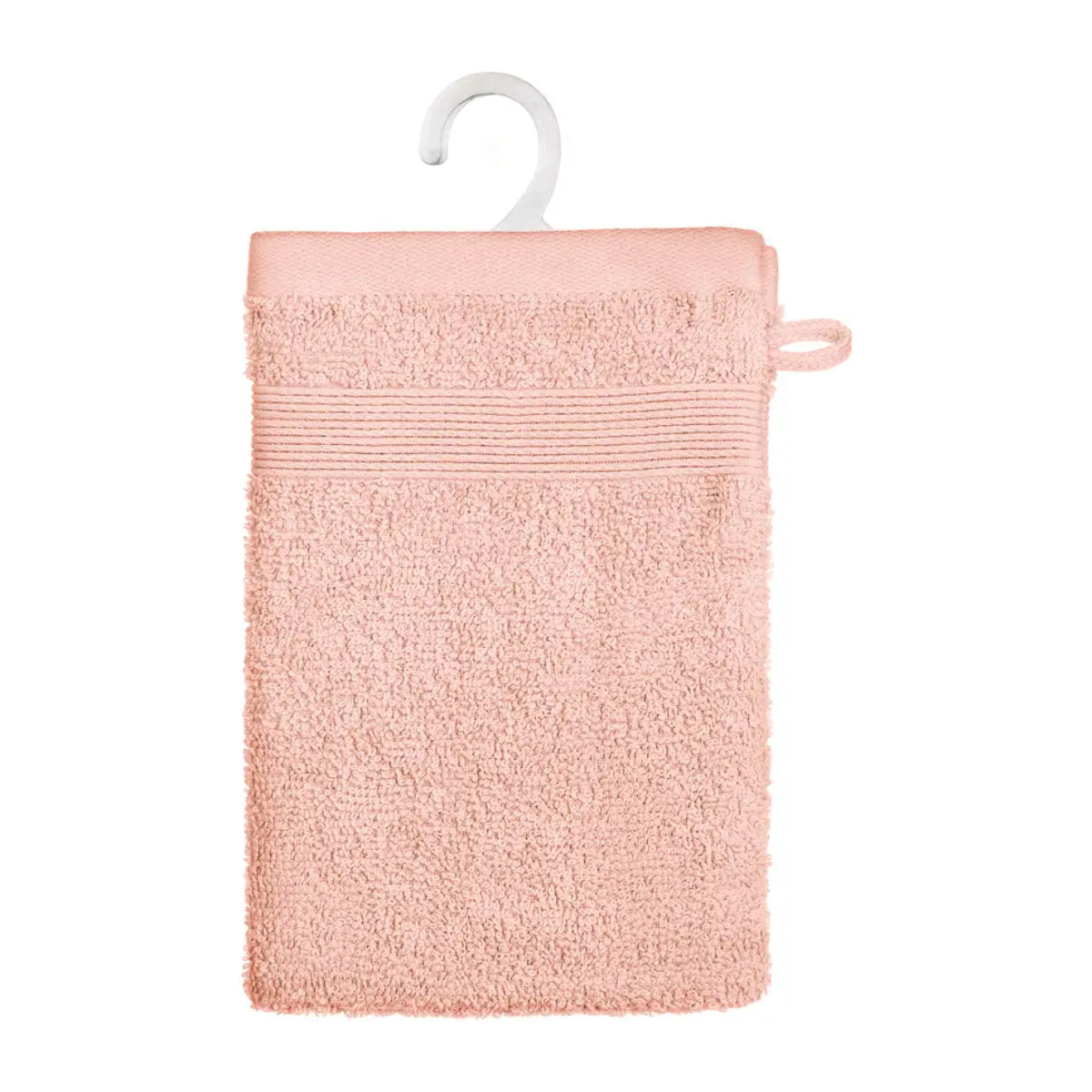 Lot de 2 gants de toilette - coton 450 gr/m² - rose 15x21 cm