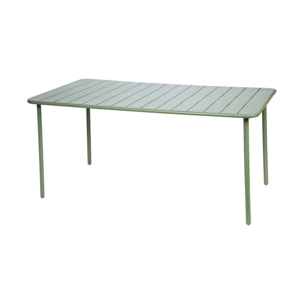 Table de jardin métal 6-8 places. vert. Amelia. 160x90xH72.5cm