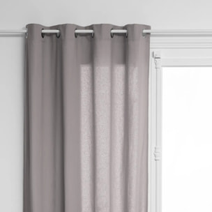 Rideau "Anjali" en coton & métal 135x240cm gris clair