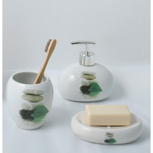 Ensemble 3 accessoires de salle de bain Céramique JAVA LINGGA Blanc MSV