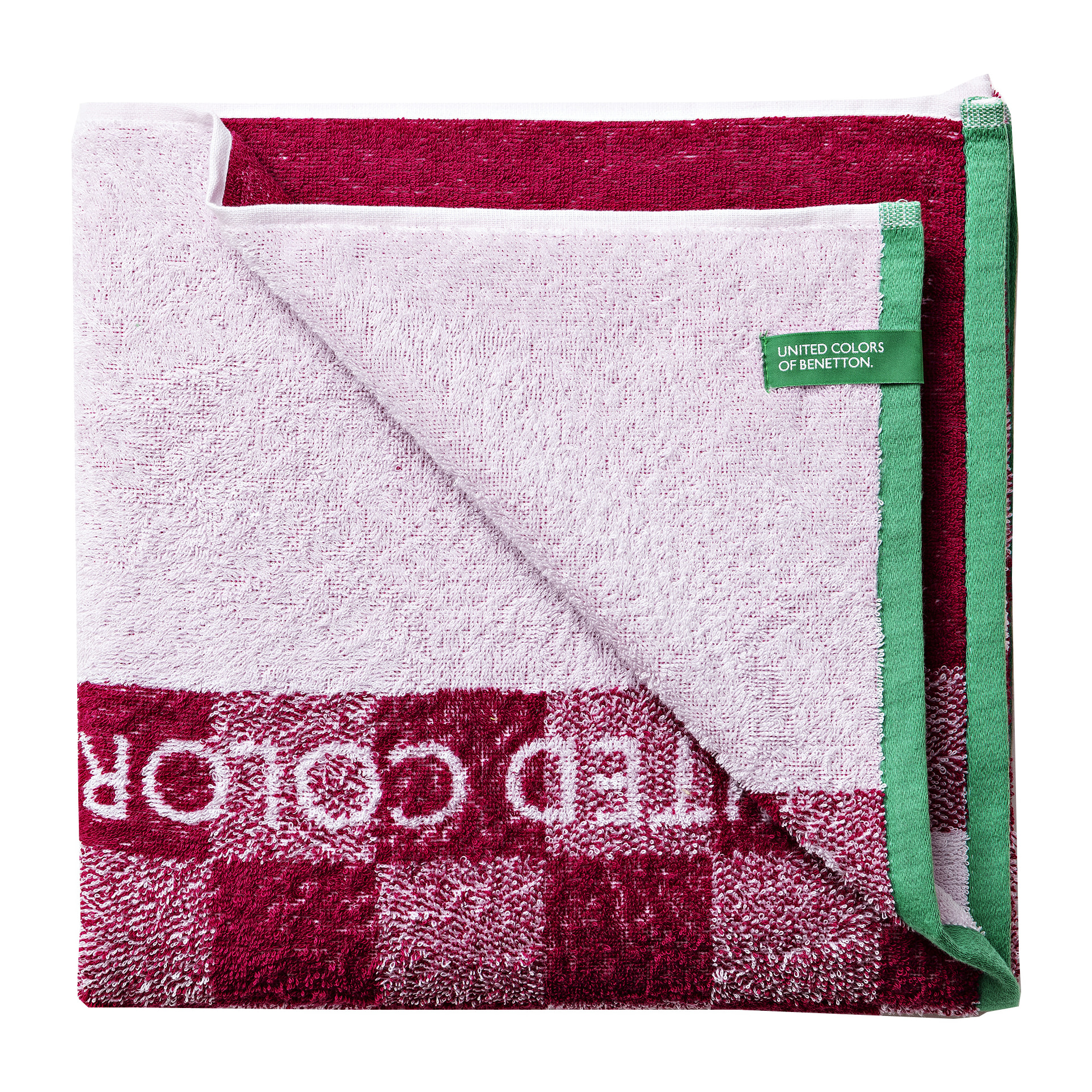 Toalla de playa infantil pink squares kids benetton