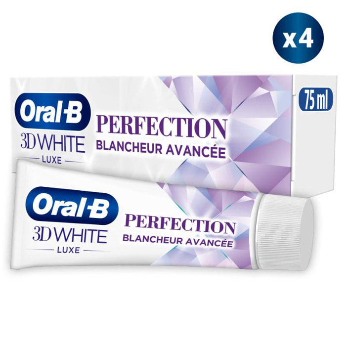 4 Dentifrices Oral-B 3D White Luxe Perfection 75 ml