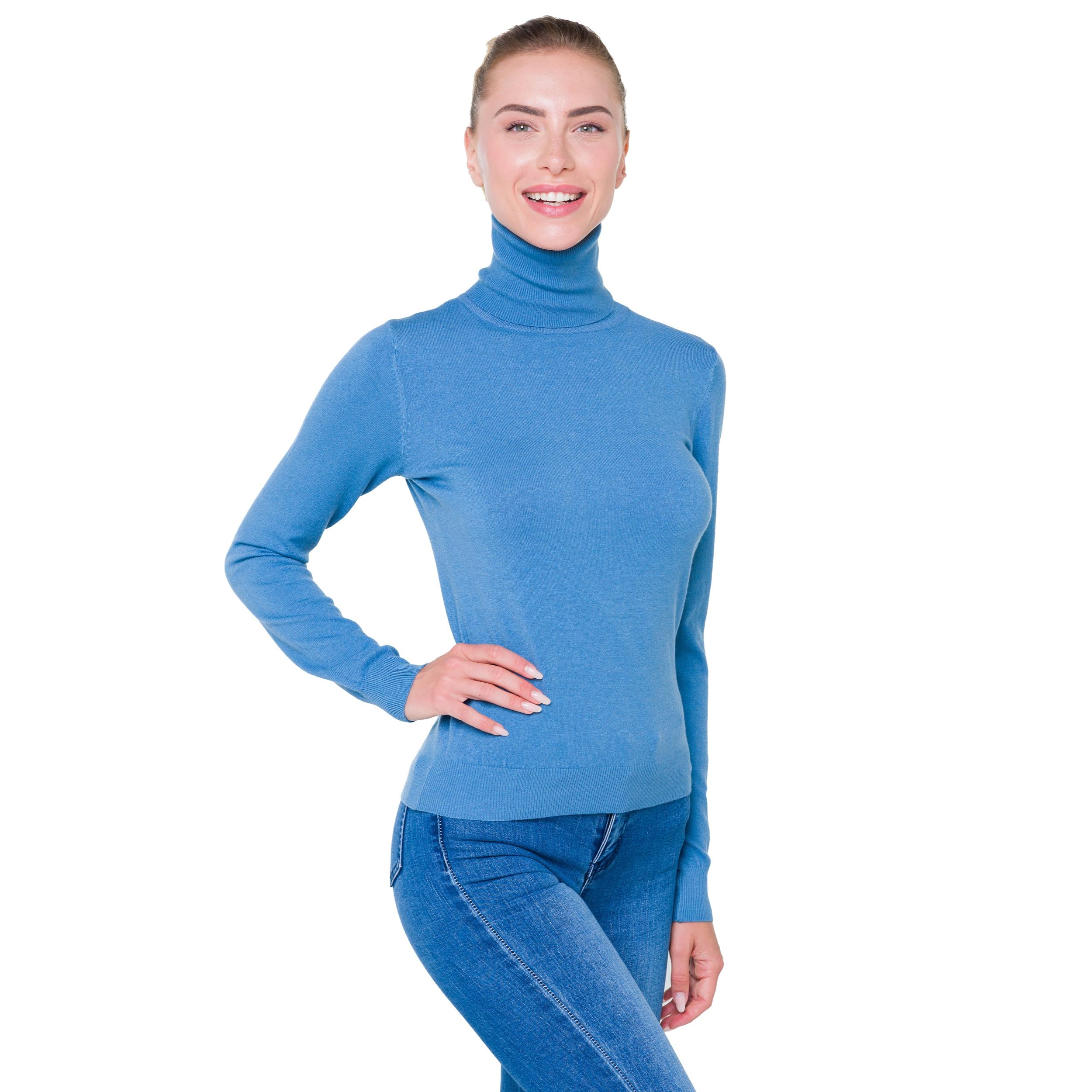 Maglia collo alto Hot Buttered Aurelie bluette