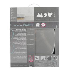 MSV Abattant WC MDF CLEO Argent - Charnières Inox