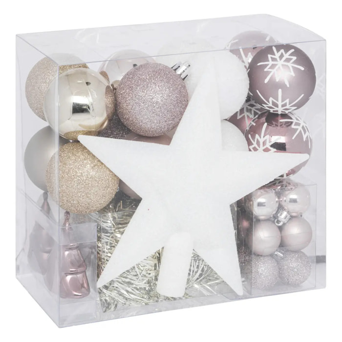 Kit de sapin "Bois de Rose" 44 pièces rose
