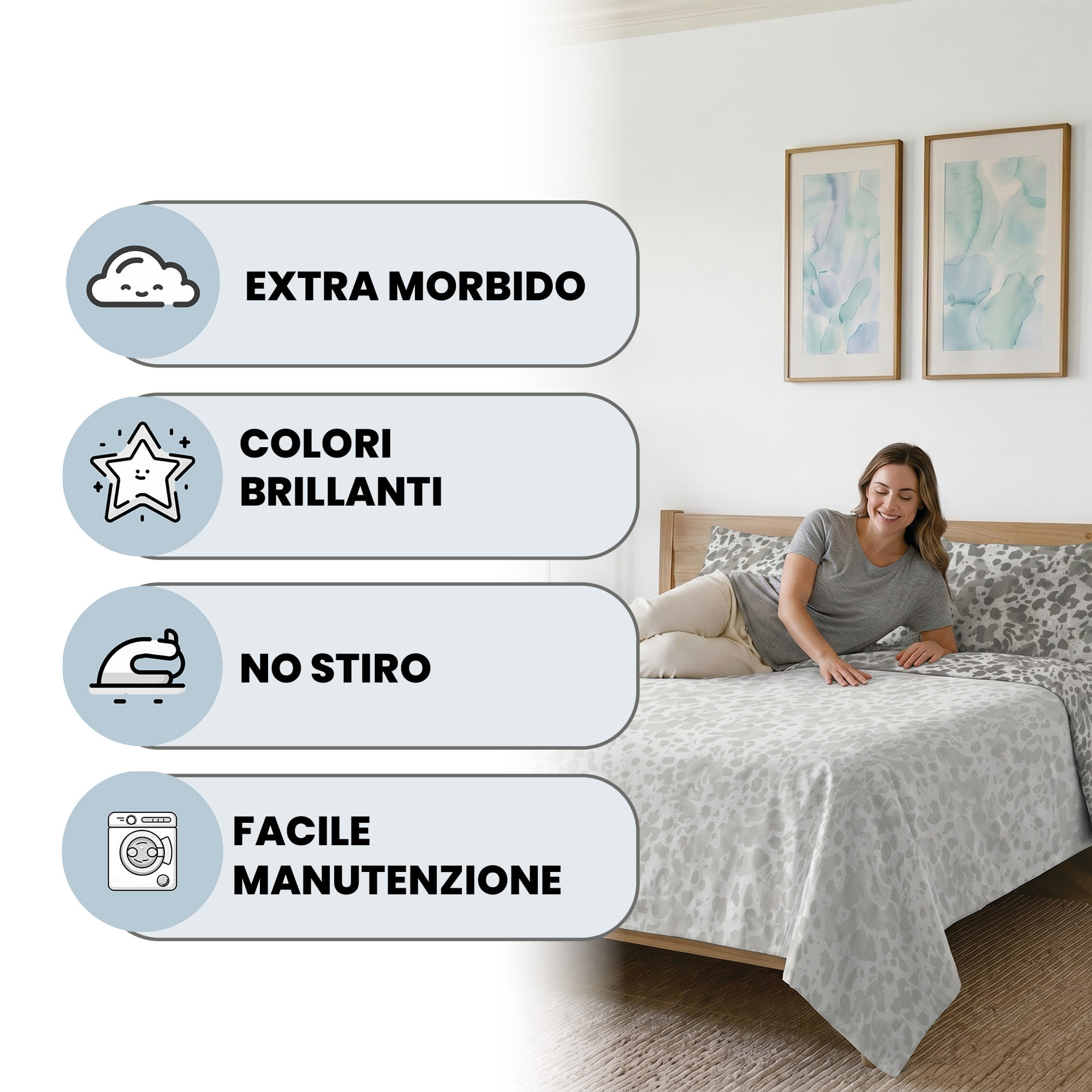 COMPLETO MATRIMONIALE KARMA - 100% Microfibra