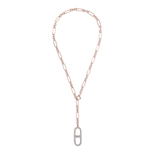 Collana a Cravatta con Elemento Catena Marina Pavé in Cubic Zirconia