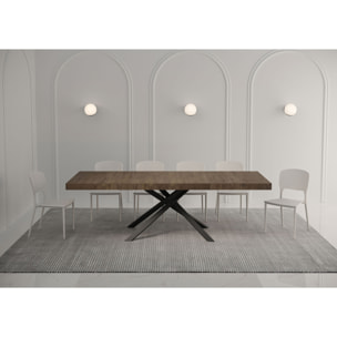 Mesa extensible 90x160/264 cm Karida Premium nogal patas antracita