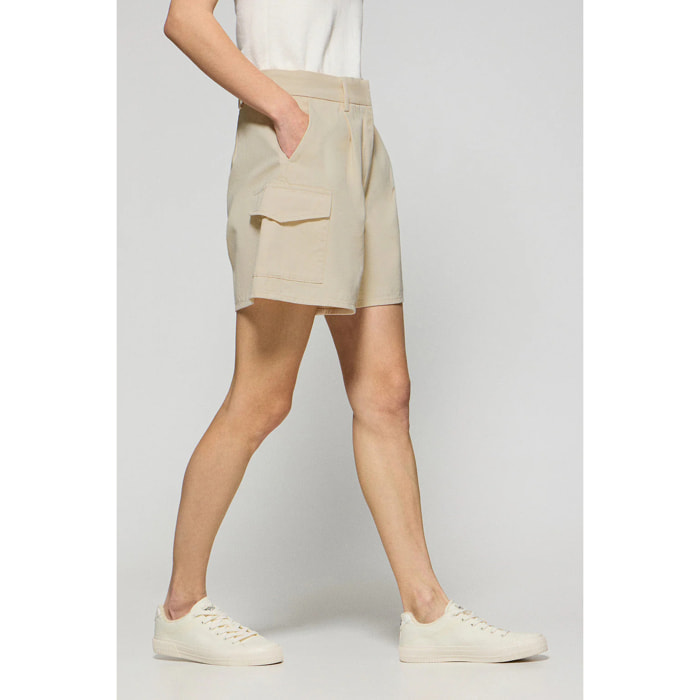 Pantaloncini Menfis in twill color sabbia con dettagli Polo Club