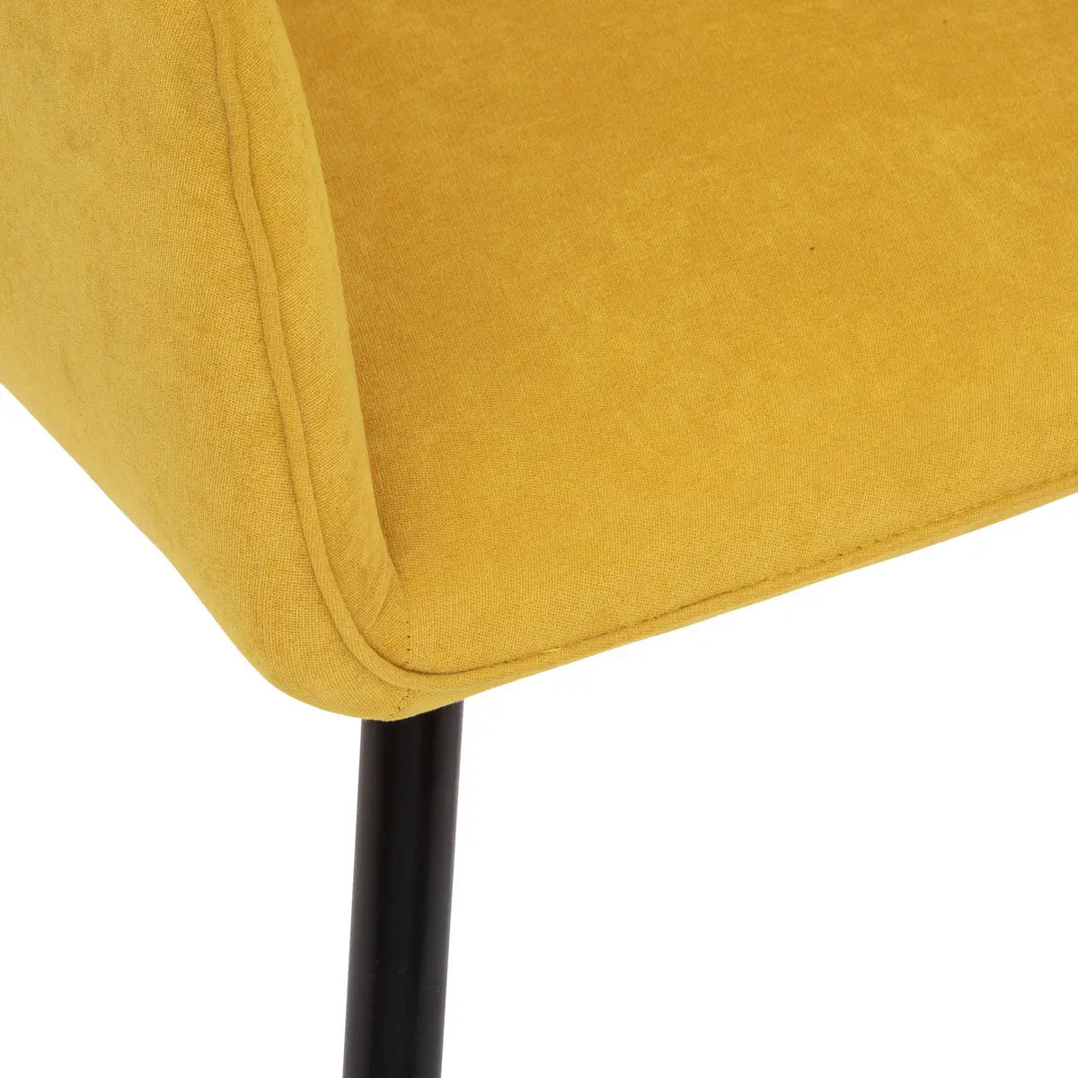 Fauteuil "Visoca" - bois et métal - jaune ocre