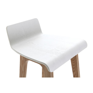 Chaise de bar scandinave bois et blanc H65 cm BALTIK