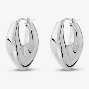 Orecchini a Cerchio Lucidi Design a Marquise placcati Oro Giallo 18Kt
