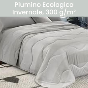 INTRECCI Piumino Singolo, 170 x 260 cm, Piumino Ecologico, Caldo, Invernale, 300 g/m², Anallergico e Antiacaro, Made in Italy, Lavabile in Lavatrice, Soffice, Morbido. Fantasia: Linee Classic