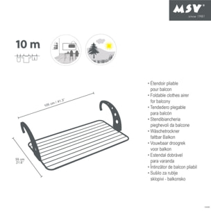 Etendoir balcon 10M Alu Coloris assortis MSV