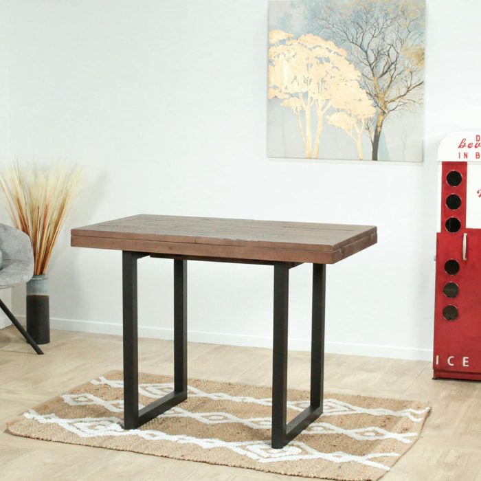 Table haute extensible bois recyclé 120-160 cm SAMOA