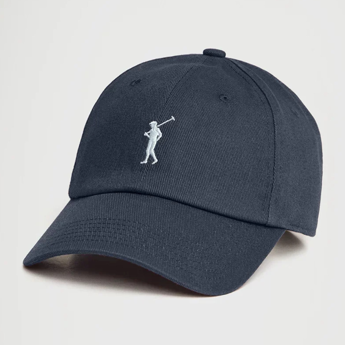 Gorra azul denim de seis paneles con logo Rigby Go
