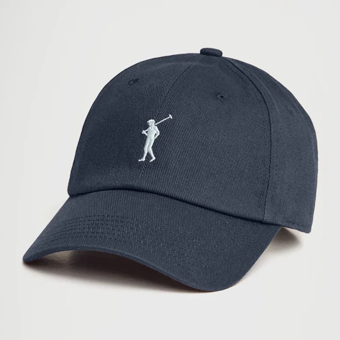 Gorra azul denim de seis paneles con logo Rigby Go