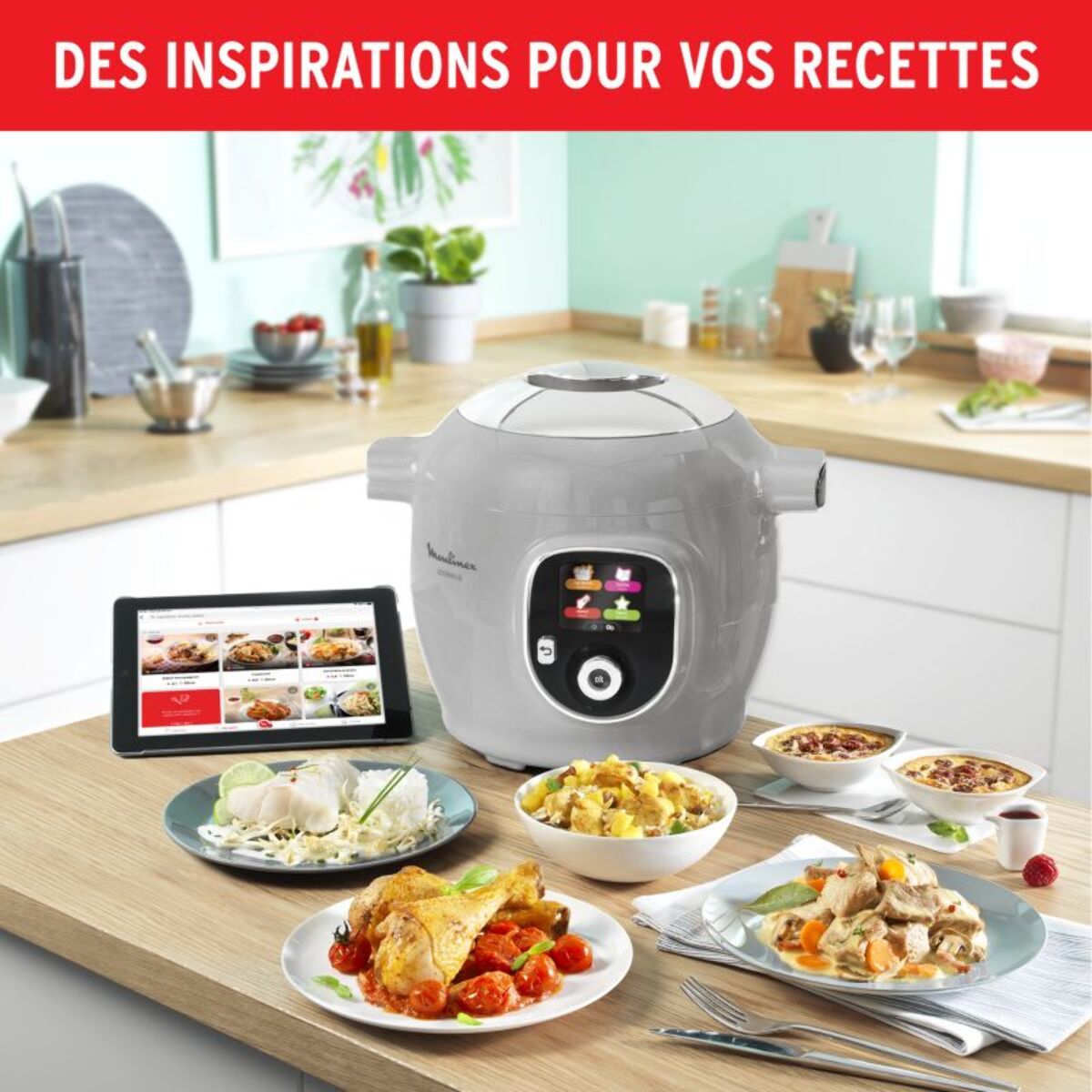 Cookeo MOULINEX CE854B10 gris 6 L, 6 modes de cuisson