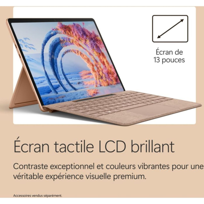 PC Hybride MICROSOFT SURFACE PRO 12e DUNE 13" Tactile Snapdragon X plus 16 Go RAM LPDDR5x SSD 512 Go Copilot+PC