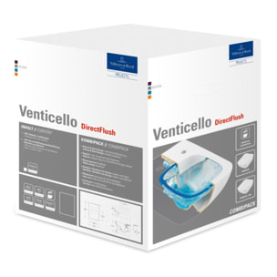 WC suspendu Venticello en Combi-pack abattant sandwich