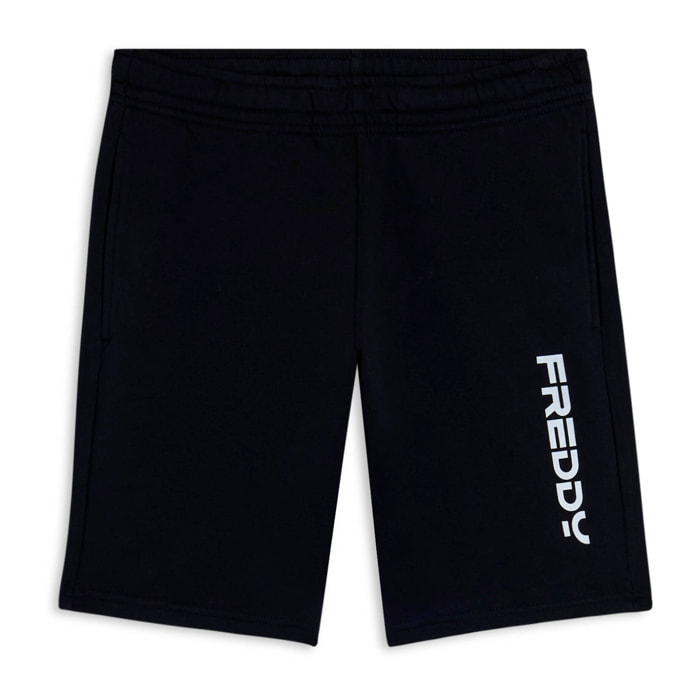 Pantaloni corti unisex in jersey misto cotone con maxi logo