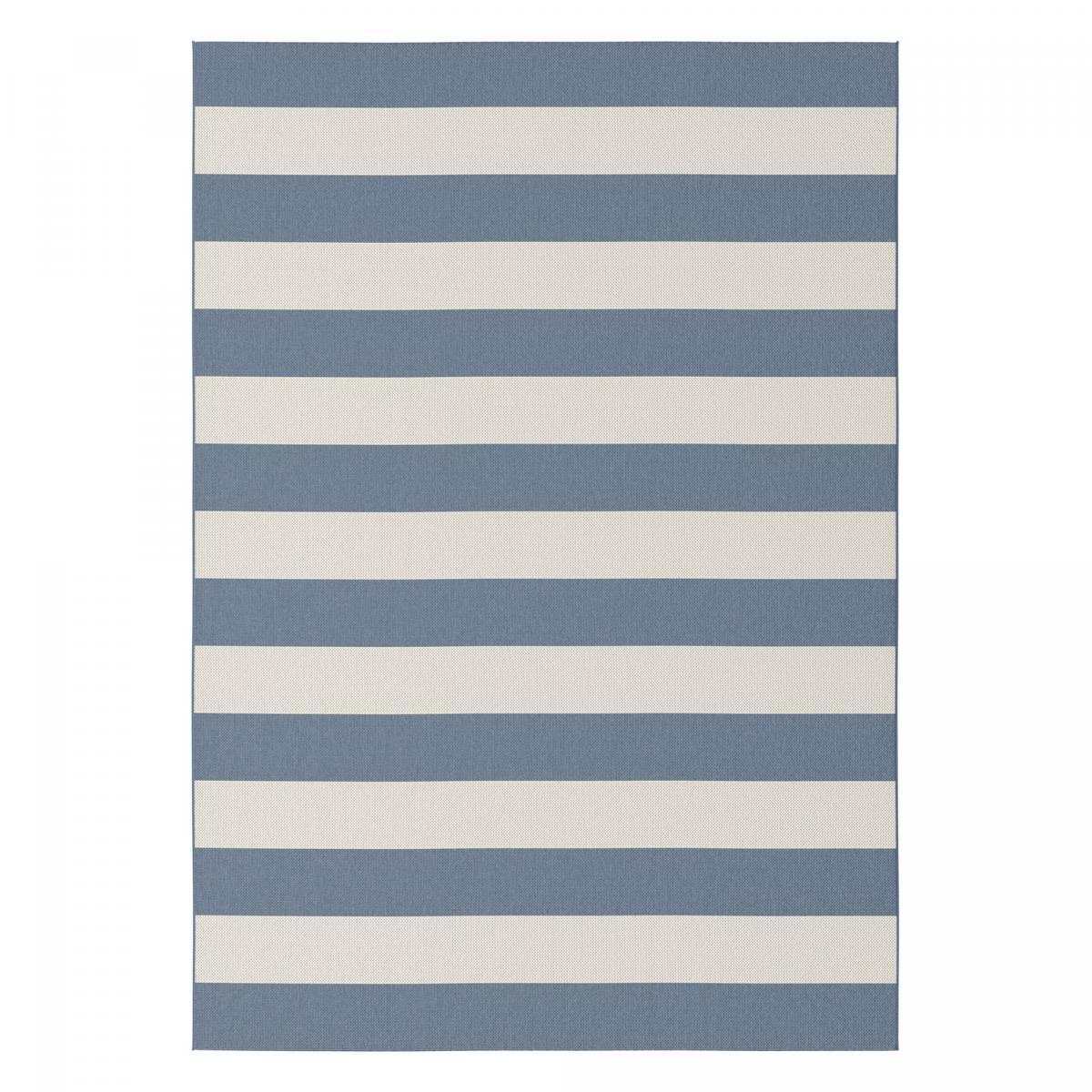 Tapis salon NOKA Bleu 80x150 Fait en Europe en polypropylène doux et soyeux