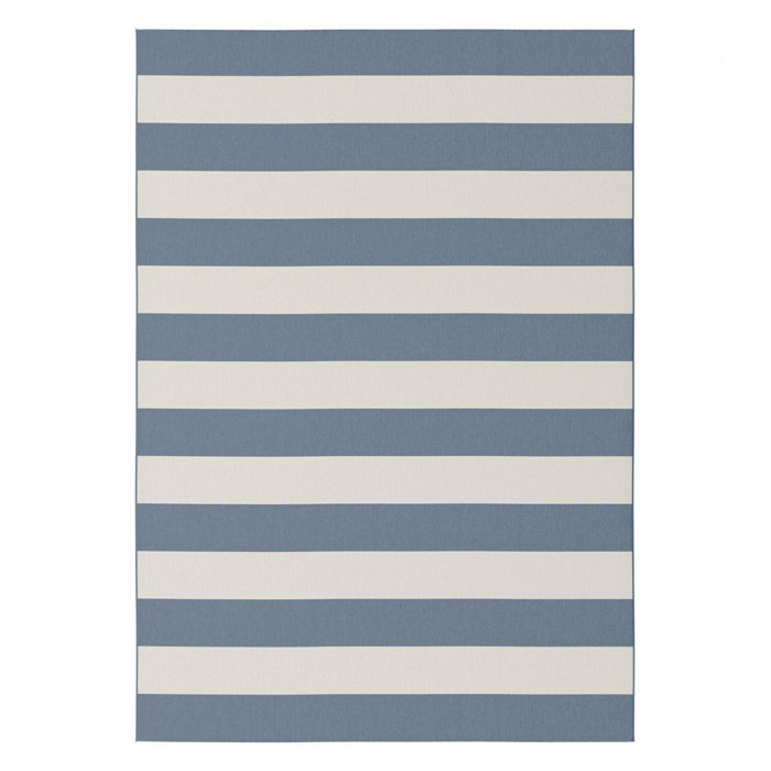 Tapis salon NOKA Bleu 80x150 Fait en Europe en polypropylène doux et soyeux