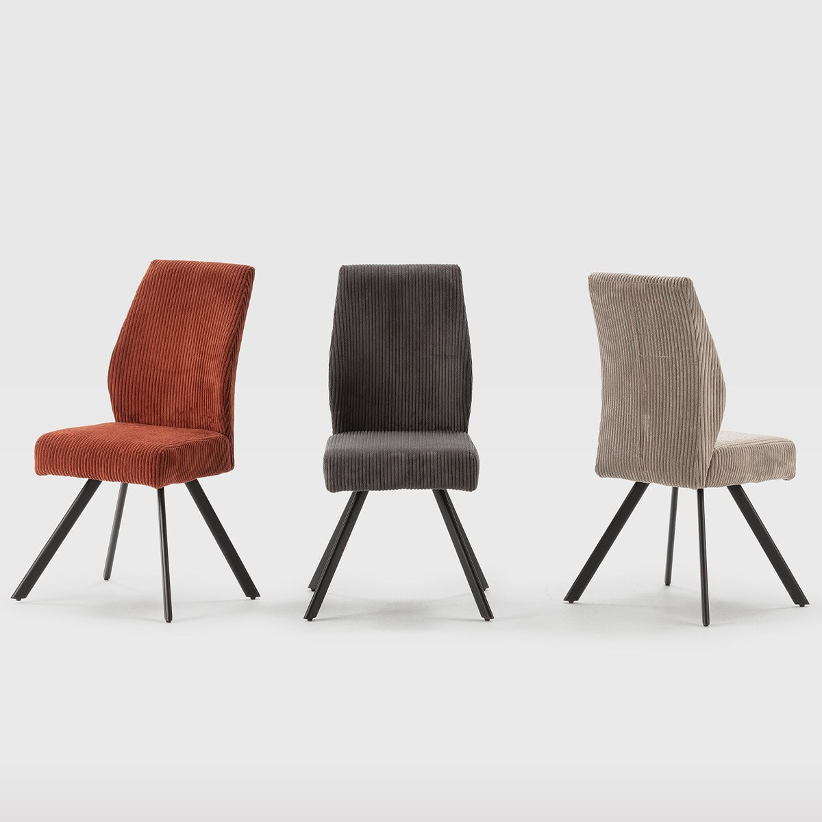 Lot de 2 chaises en velours côtelé - LAGOM