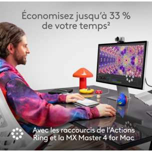 Souris sans fil rechargeable LOGITECH MX Master 4 Mac Off White