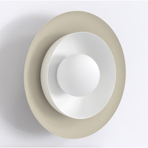 Lampada da parete Poppi in acciaio moka e vetro