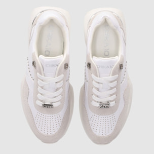 Deportivos de Serraje - Blanco - Tacón: 3 cm