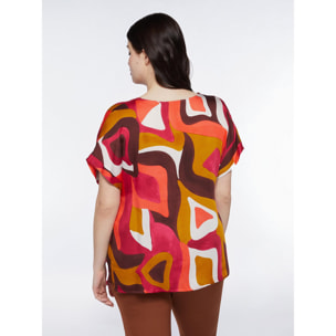 Fiorella Rubino - Blusa estampada - Naranja sol