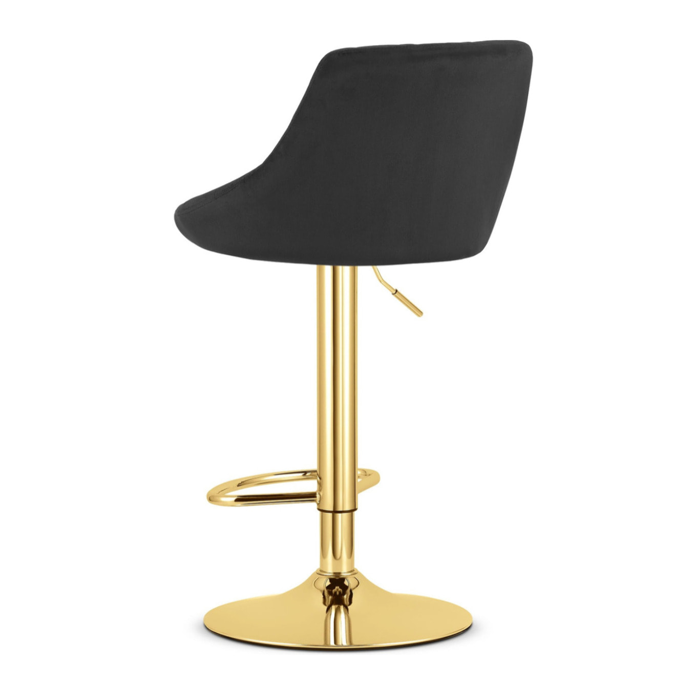 Sgabello da bar girevole Kast in velluto nero e oro