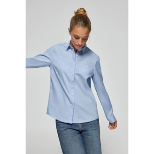 Camicia regular fit celeste con ricamo Polo Club