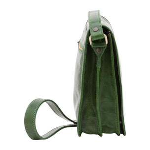 Borsa a tracolla uomo in vera pelle - Modello False - Made in Italy - 23.0 x 20.0 x 9.0 cm