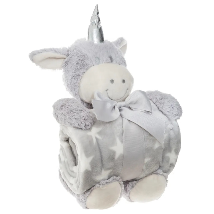 Plaid peluche "Licorne" 75x100 cm