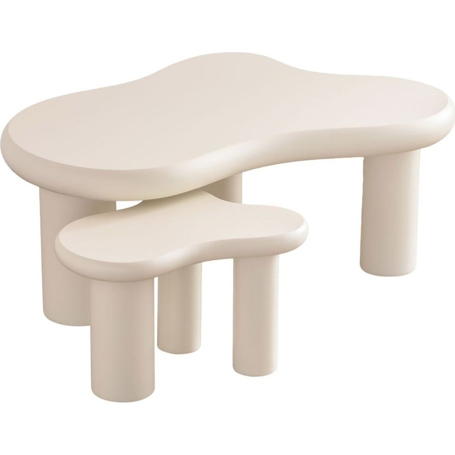Lot de 2 tables basses organiques gigognes - WAVE
