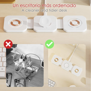 Caricabatterie wireless 3 in 1 J-M20, Magsafe. Per smartphone da 15 W, cuffie Qi 5 W e Apple Watch. Pieghevole.