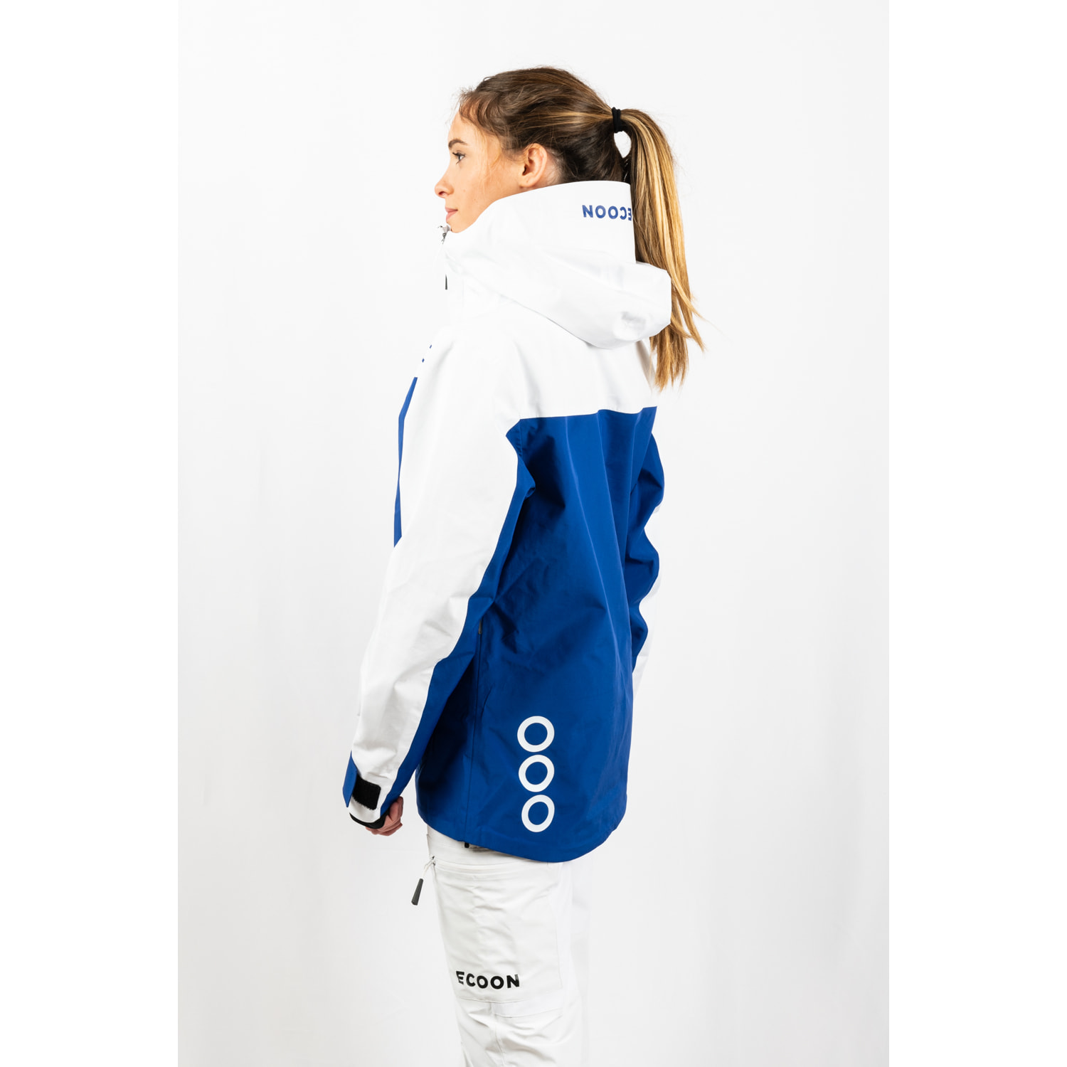 Chaqueta ECOExplorer Jacket Women marca ECOON - Azul / Blanco