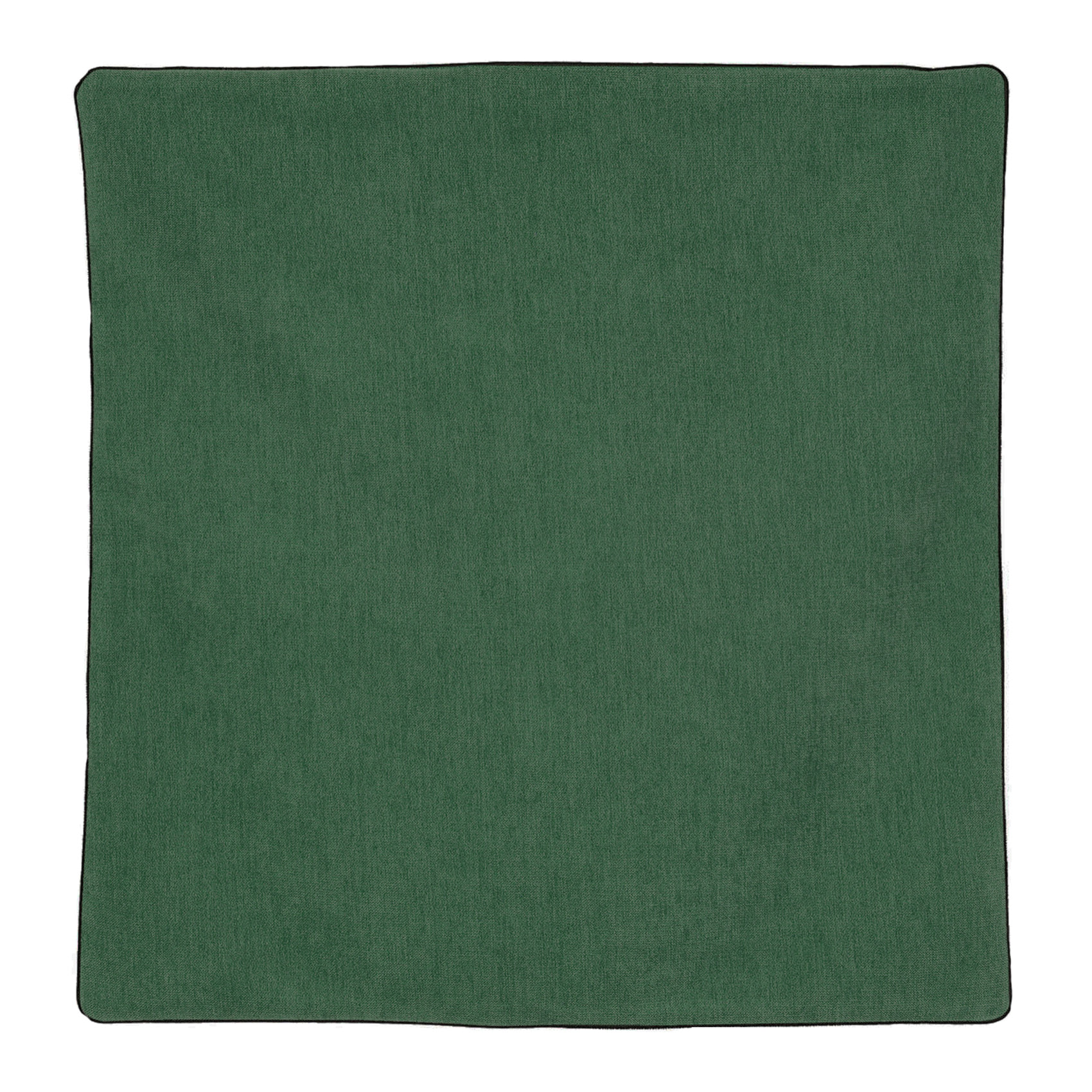 Housse de coussin passepoilée  - Effet velours - Vert foncé