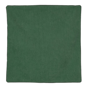 Housse de coussin passepoilée  - Effet velours - Vert foncé