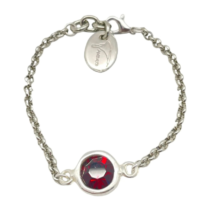 Pulsera cristal Sw y cadena en rojo