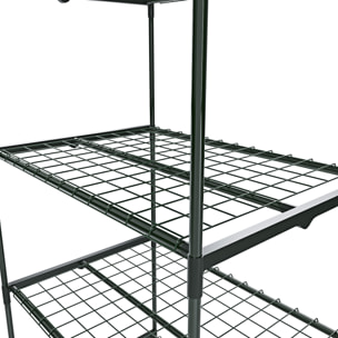 Serra A 4 Ripiani Da Giardino Per Orto Telaio In Acciaio Verniciato Telo In PVC Trasparente Porta Avvolgibile Apertura A Cerniera 69x49x160 Cm