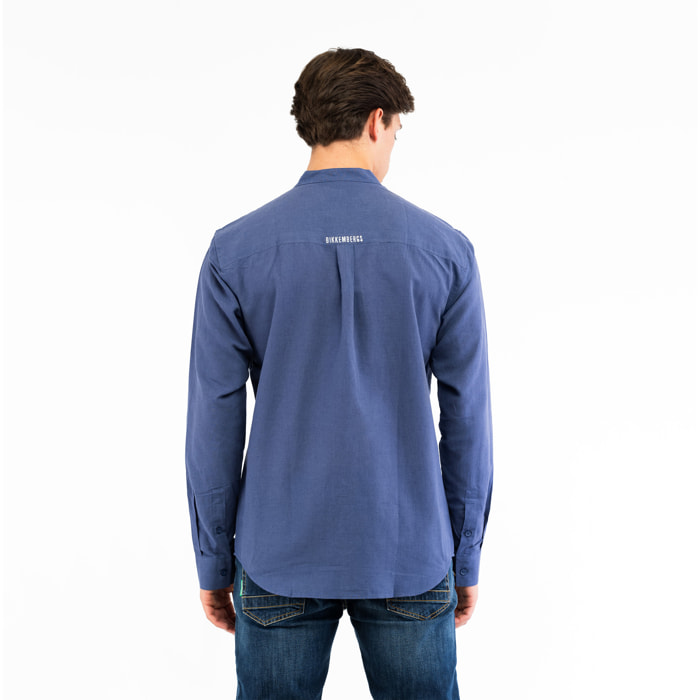 BIKKEMBERGS camicia uomo clematis blue