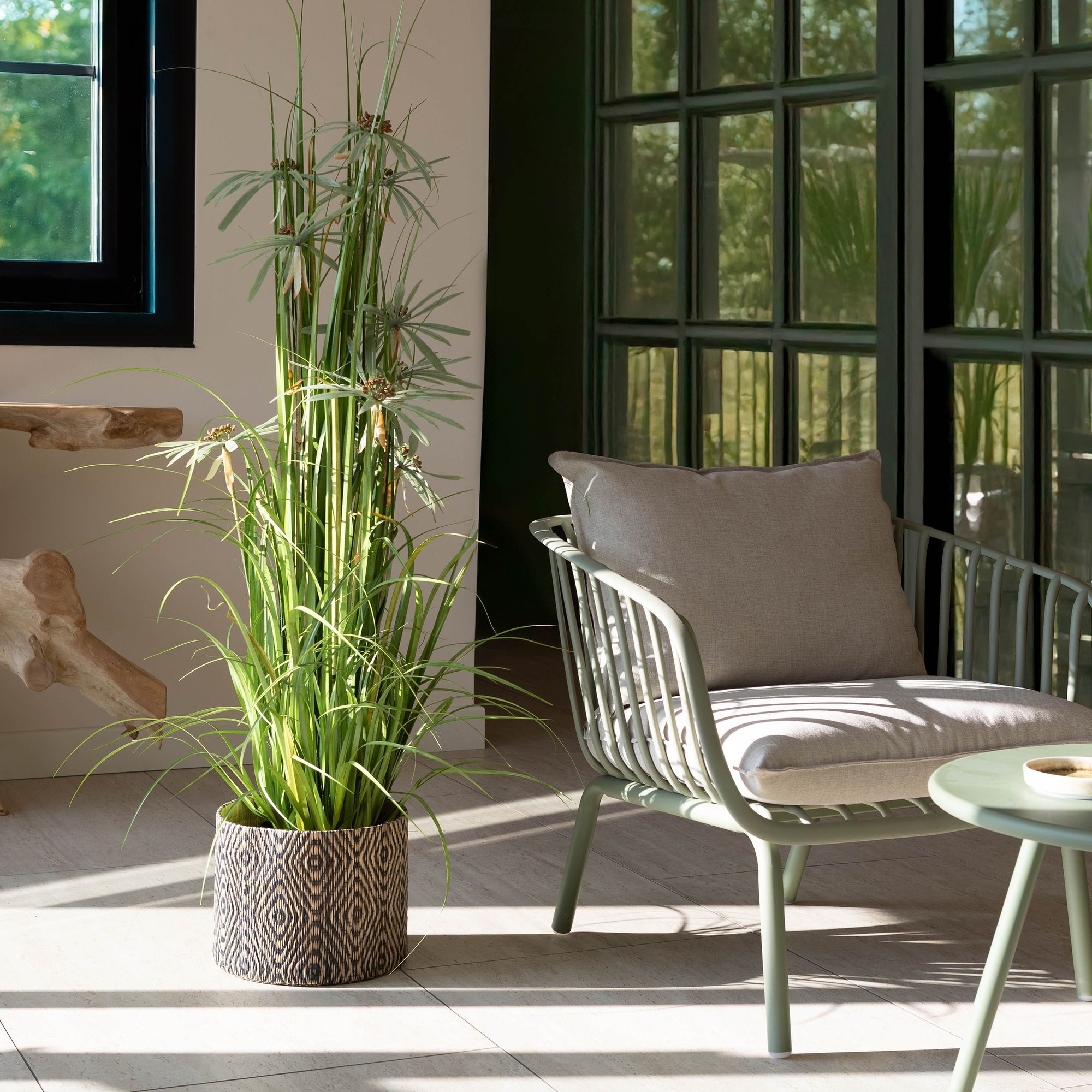 Plante graminée avec fleurs artificielle h150cm AQUAPLANTER