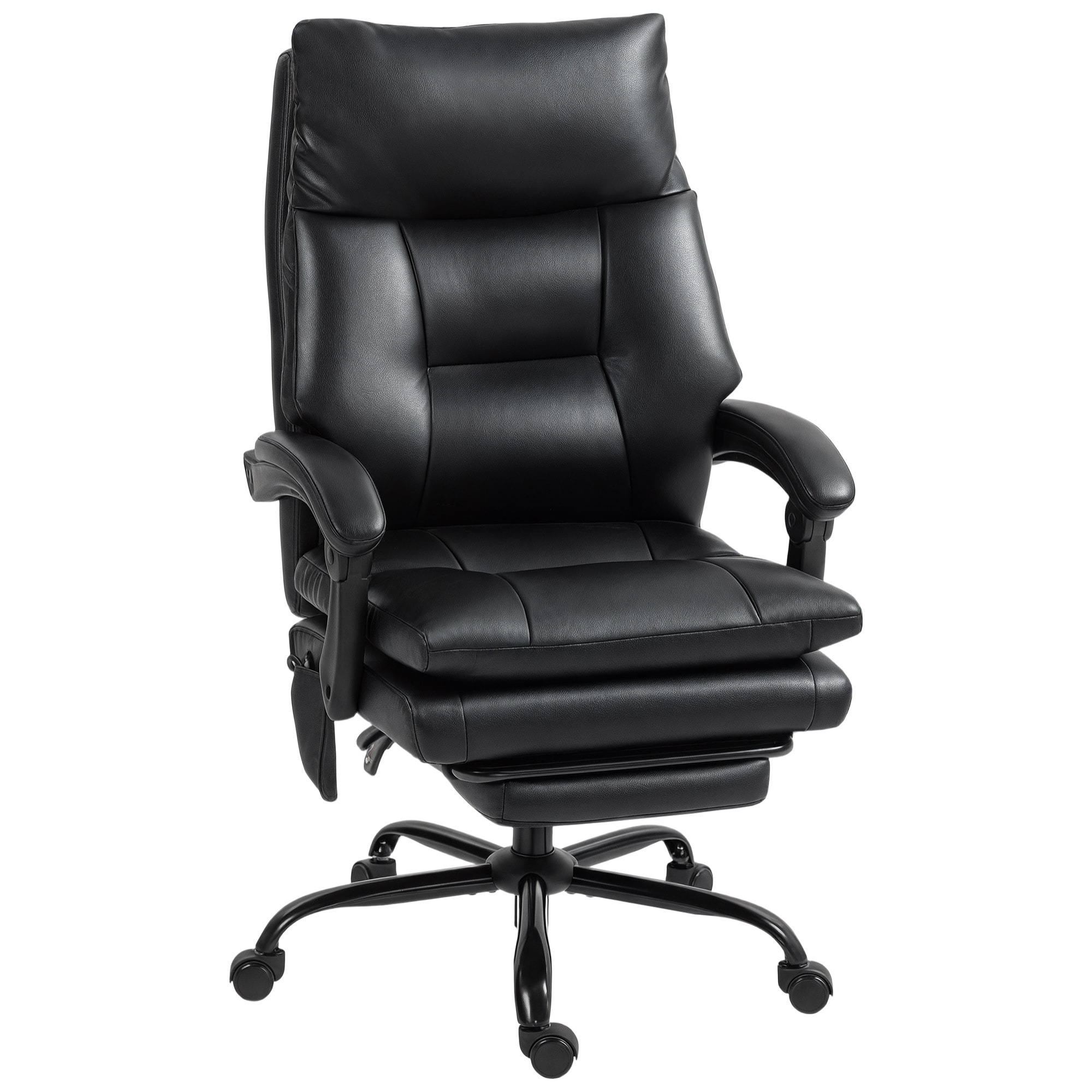 Fauteuil bureau manager inclinable repose-pieds rétractable noir