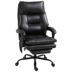 Fauteuil bureau manager inclinable repose-pieds rétractable noir